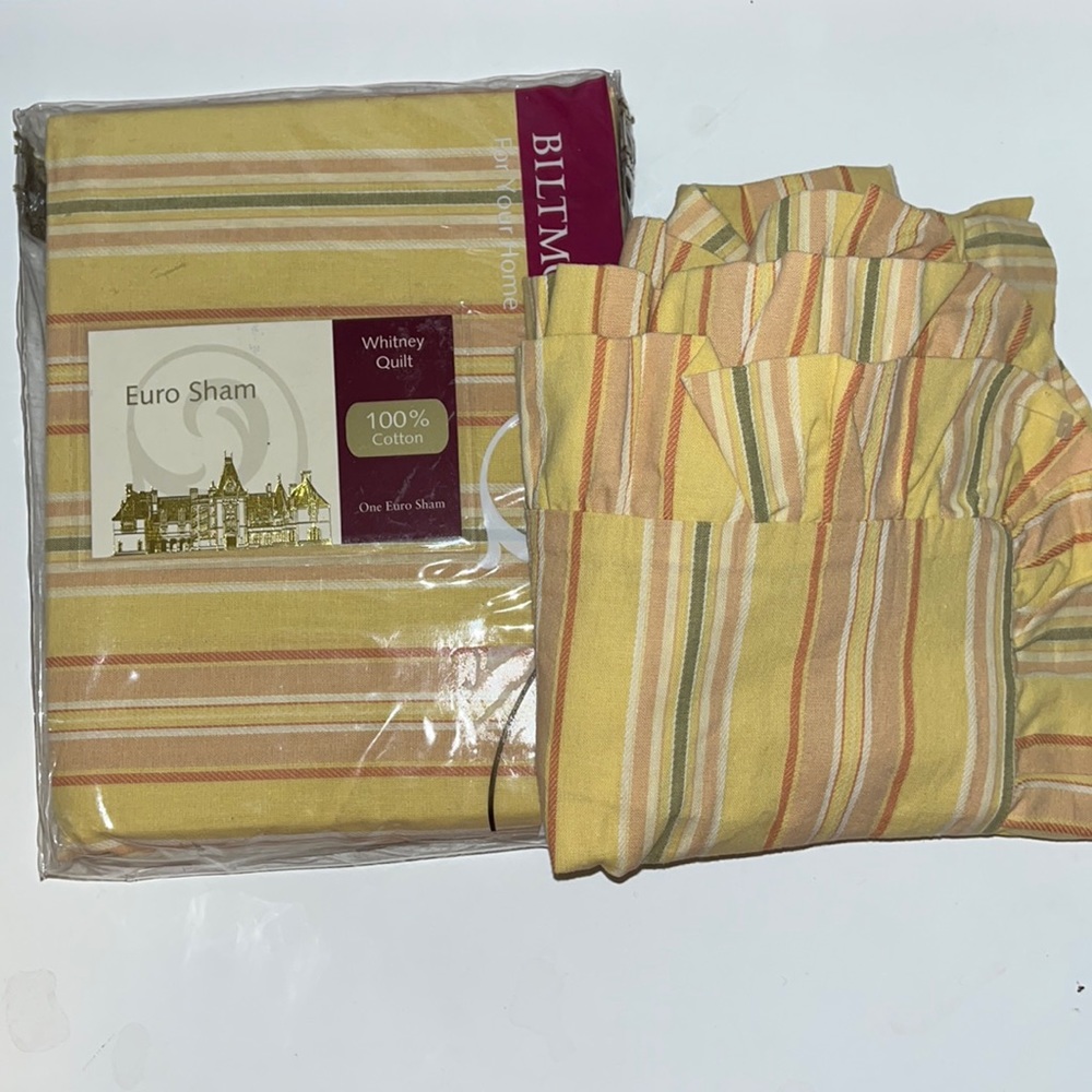 Set/2 NEW Biltmore Euro Shams Whitney Quilt Stripe